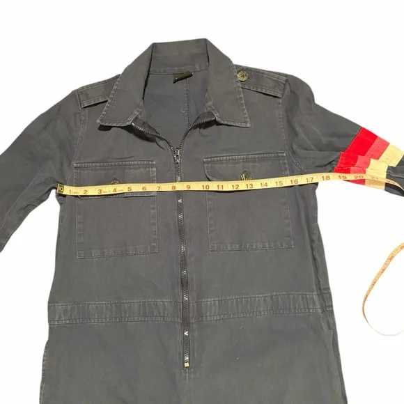 Possibly Vintage Coveralls Jumpsuit Red and Yellow Stripe Accents Size XS Retro - Picture 6 of 8